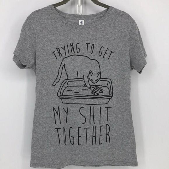 Super Fun Cat themed Tee Sz M - Picture 1 of 4
